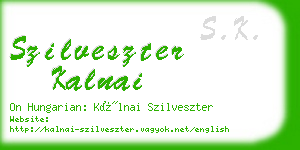 szilveszter kalnai business card